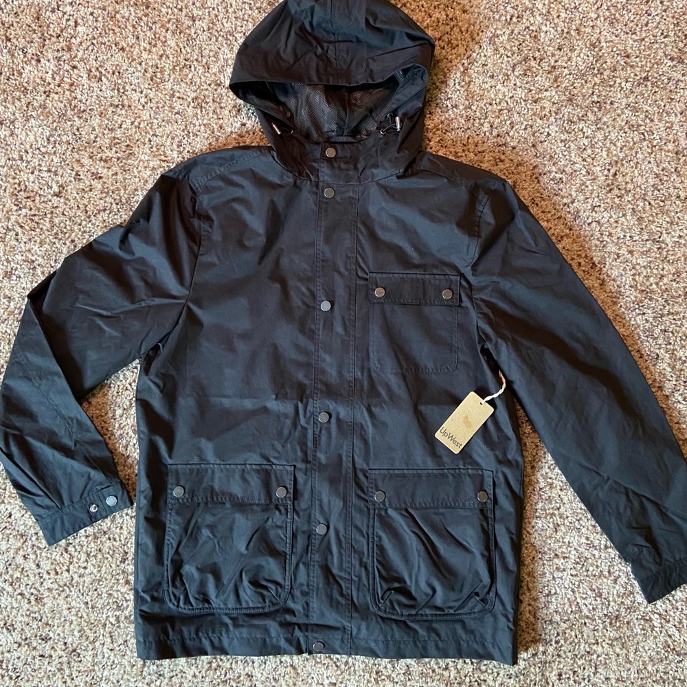 Men’s grey/dark blue UpWest Water Resistant Jacket - Size Medium